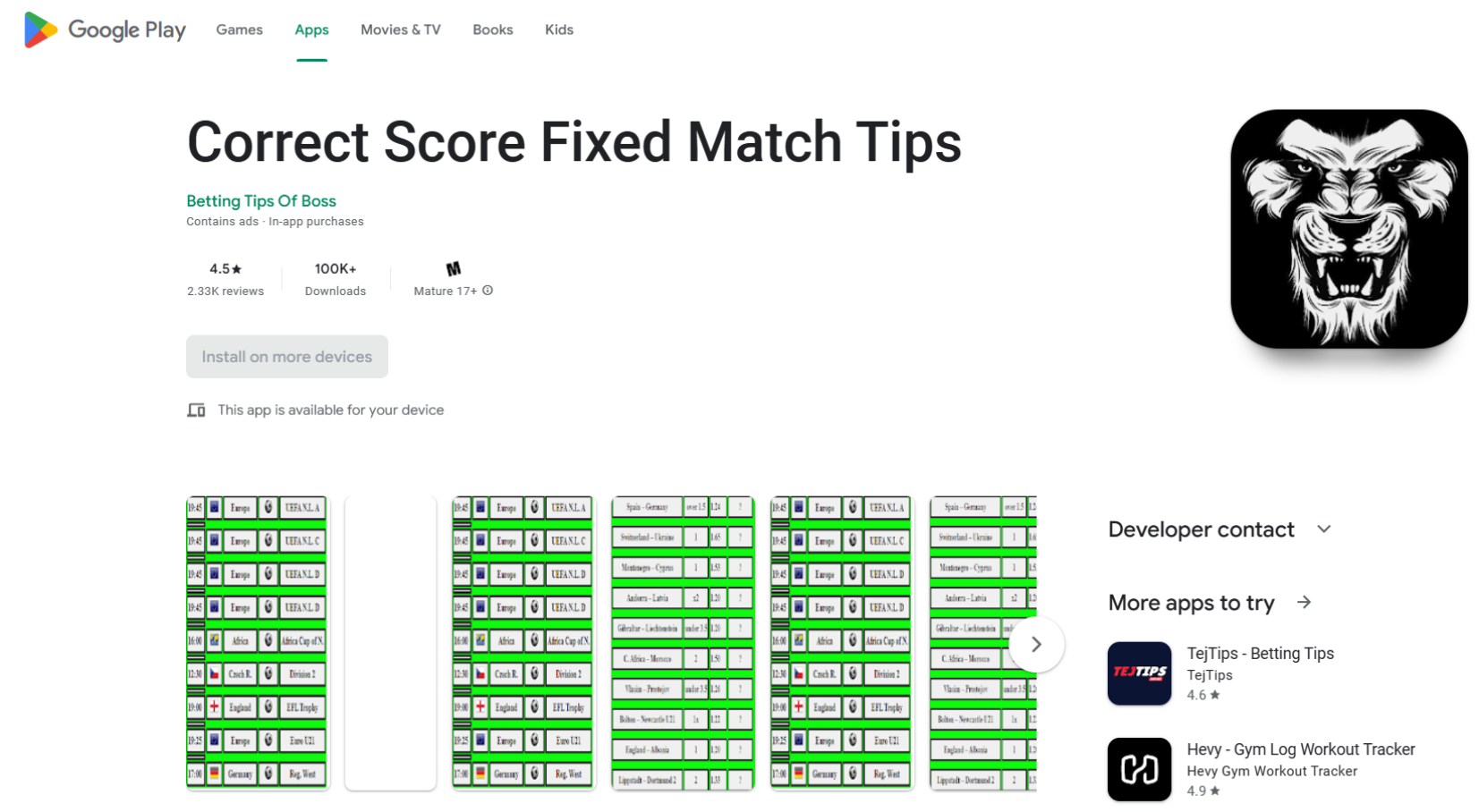 Correct Score Fixed Match Tips Image of Correct Score Fixed Match Tips app page