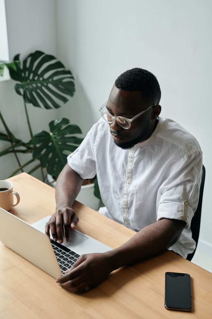 Man working on laptop